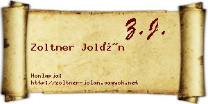 Zoltner Jolán névjegykártya