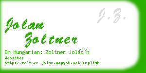 jolan zoltner business card